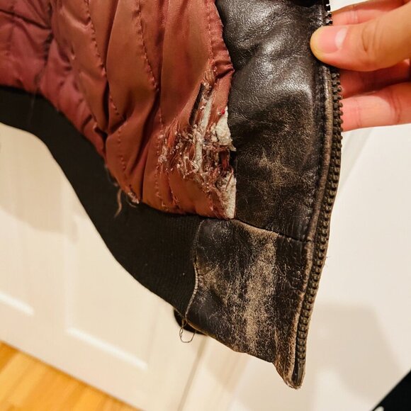 Vintage Distressed Members Only Leather Jacket Size 42 Large - Picture 11 of 16